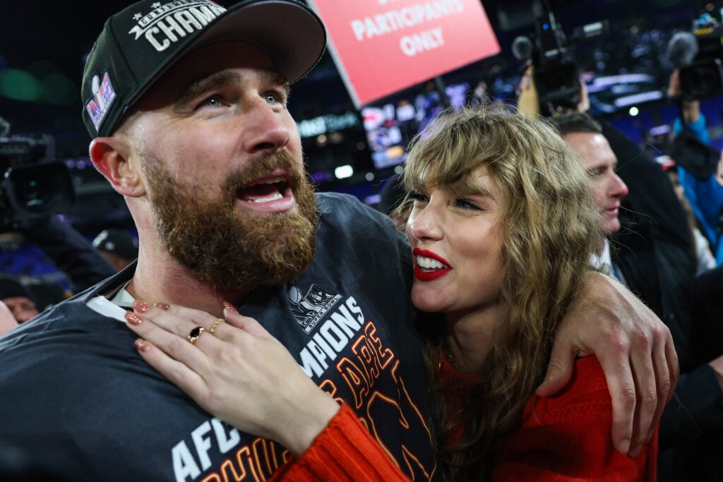 Taylor Swift and Travis Kelce in January 2024.