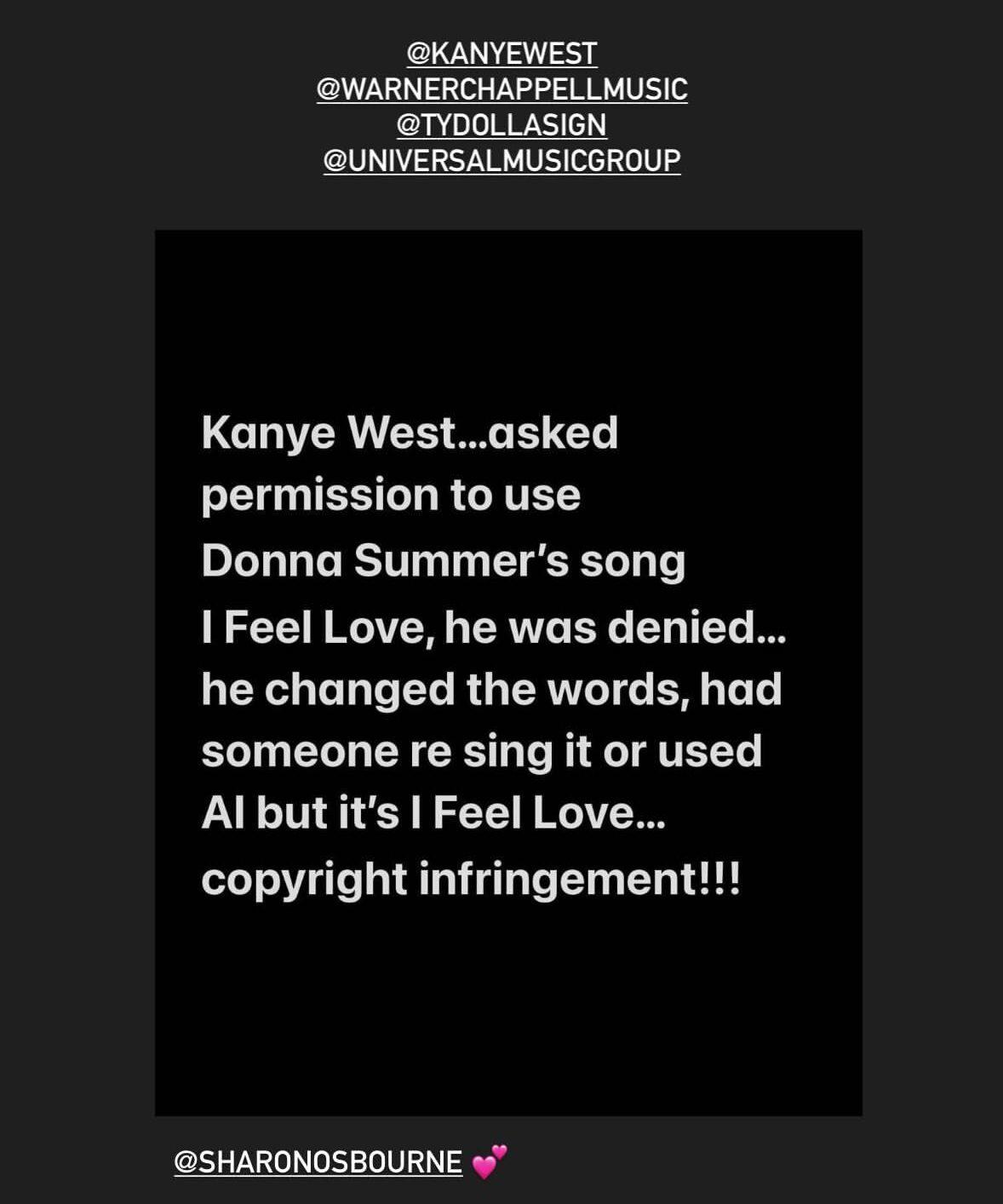 Kanye West accused of 'copyright infringement' by the estate of the late Donna Summers